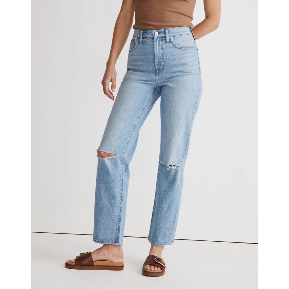 NEW Madewell The Perfect Vintage Straight Jean Westanna Light Blue Wash Size 24